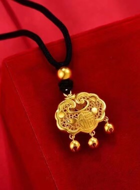新款平安锁金色吊坠03