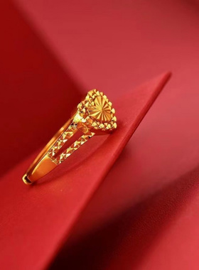 香港正品新款戒指女款爱心开口可调节指环戒指情人节送对象