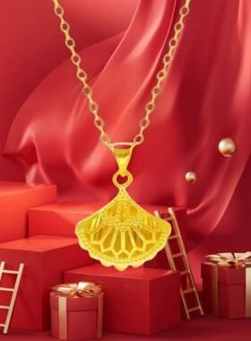 新款金色O字链小裙子项链