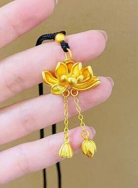 2026新款莲花金色吊坠