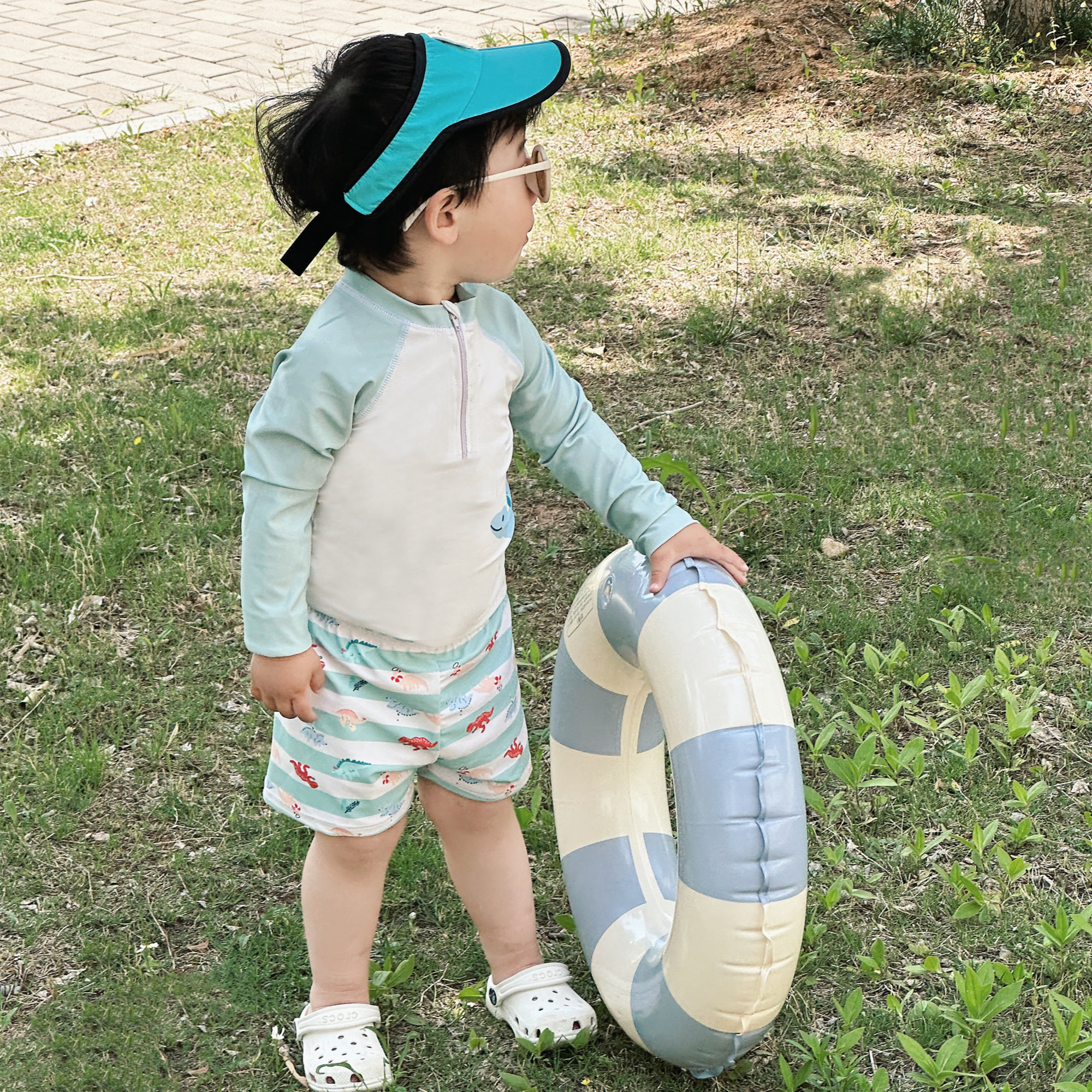 男童海边泳衣夏季2025新款儿童长袖防晒游泳衣小童速干分体泳装潮,淘宝优惠券,粉丝福利购,淘宝优惠卷