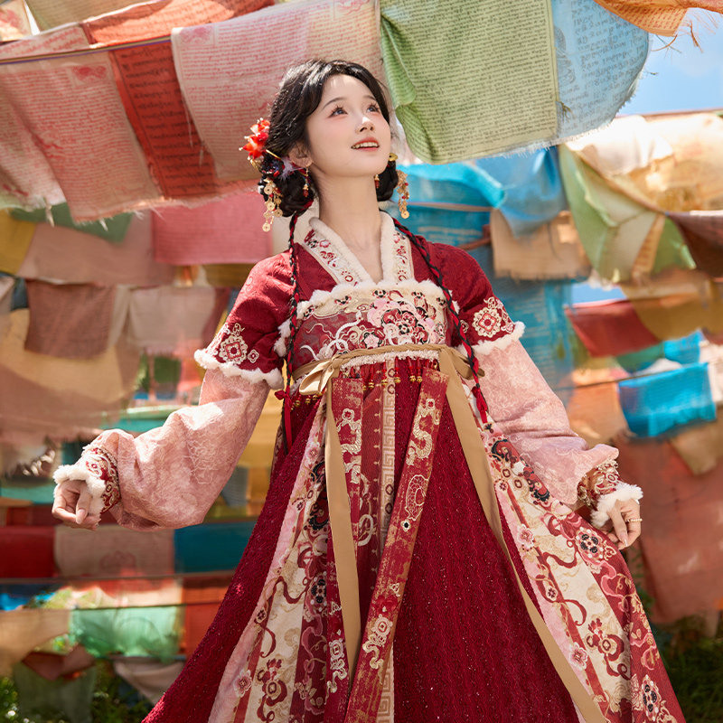 十三余小豆蔻儿[灵蛇小财神]拜年蛇年过年服吊带裙套装改良汉服冬