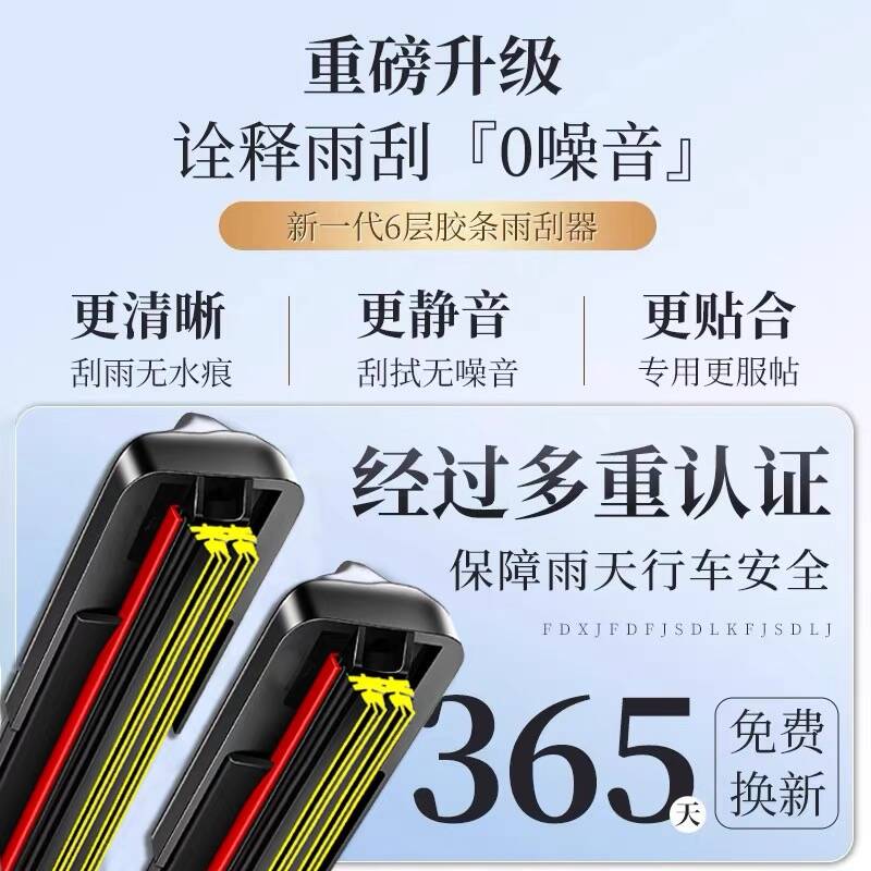 【直播间同款】六胶条雨刮器野马T70S/80斯派卡F10/12/16/EC/E70 - 图3