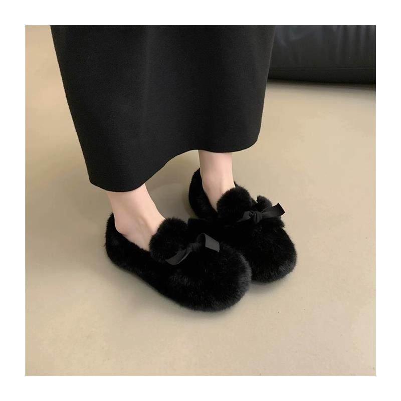 法式毛绒平底超火一脚蹬毛毛鞋子女秋冬外穿2025新款爆款豆豆棉鞋,淘宝优惠券,粉丝福利购,淘宝优惠卷