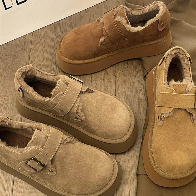 勃肯棉鞋女冬季加绒外穿2025新款一脚蹬厚底增高大头面包鞋雪地靴,淘宝优惠券,粉丝福利购,淘宝优惠卷