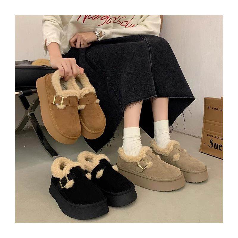 厚底雪地靴女款2025新款冬季女鞋加绒加厚毛毛保暖勃肯鞋棉鞋,淘宝优惠券,粉丝福利购,淘宝优惠卷
