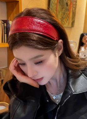 韩系安可拉红宽边发箍