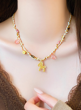 2025新款彩色串珠编绳项链