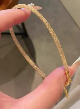 法式金色爆闪蕾丝钱袋子手链