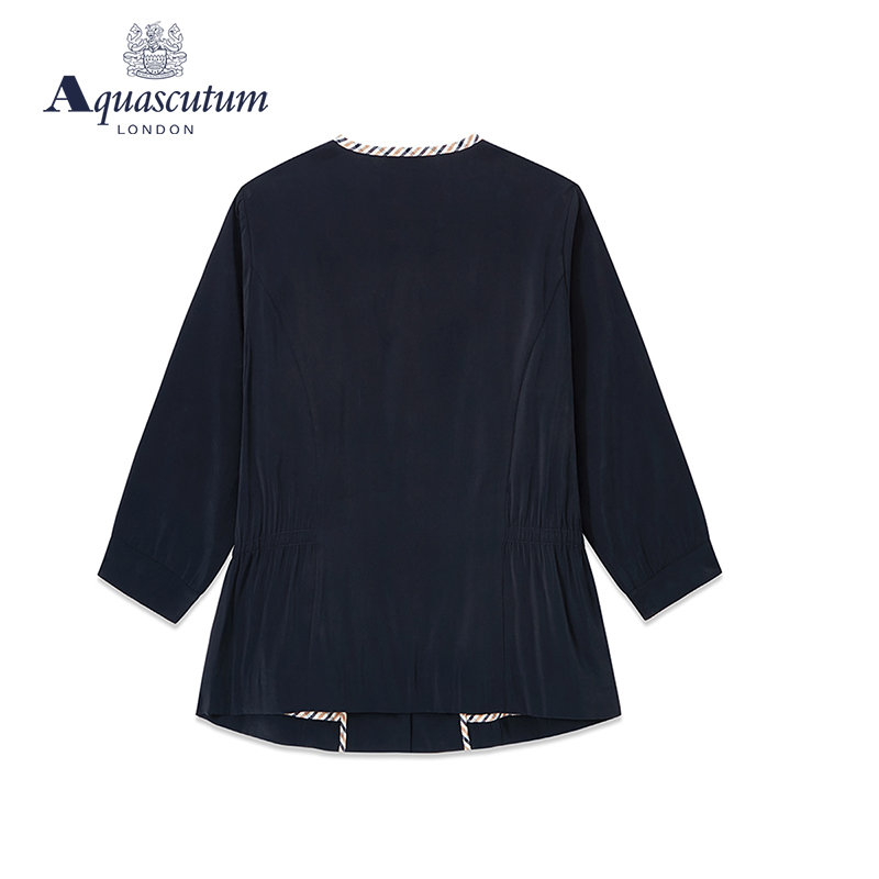 Aquascutum/雅格狮丹春夏新款格纹上衣女装恤衫Q4974EL011-图0