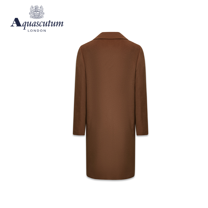 Aquascutum/雅格狮丹春夏新品女士中啡中长款大衣外套Q4901ML031