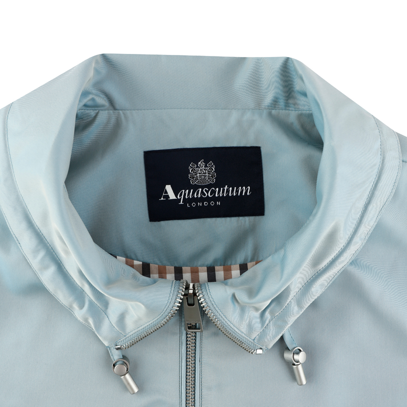 Aquascutum/雅格狮丹冬格纹保暖新款女士彩蓝风衣外套Q4850W0041