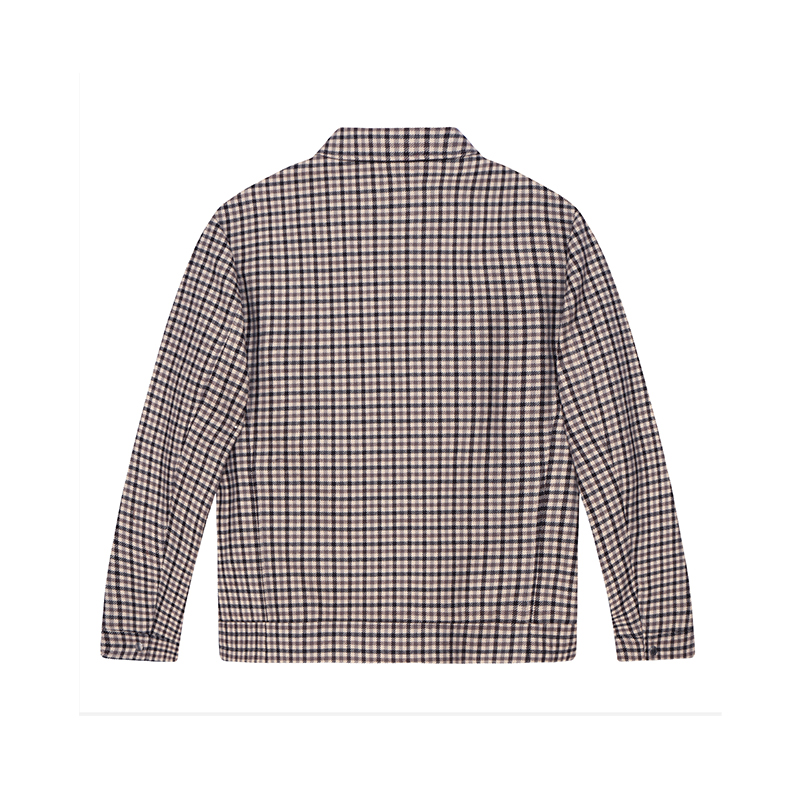 Aquascutum/雅格狮丹新品男保暖夹克外套翻领休闲格子Q4650EM021