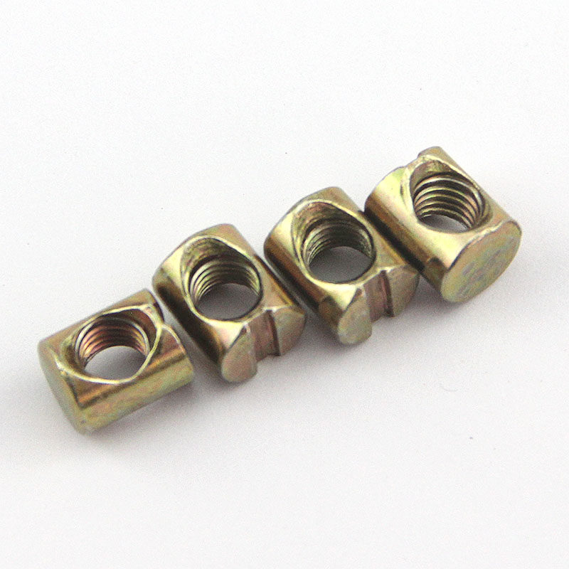 M6M8家具五金婴儿儿童床配件螺丝 锤头螺母横孔螺帽 二合一连接件