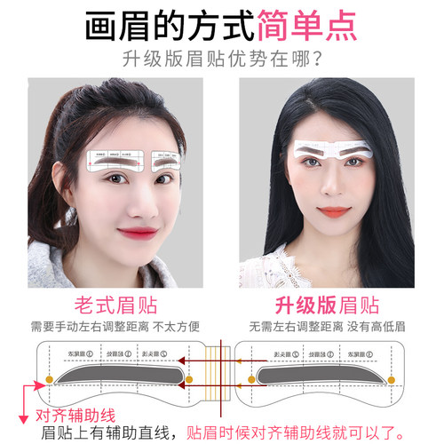 眉毛贴女画眉神器初学者全套辅助器连体修眉刀片美俏眉卡懒人眉贴 - 图1