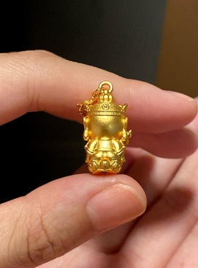 S925银镀金地藏王宝宝佛吊坠配件diy编手链手绳手工手串配饰