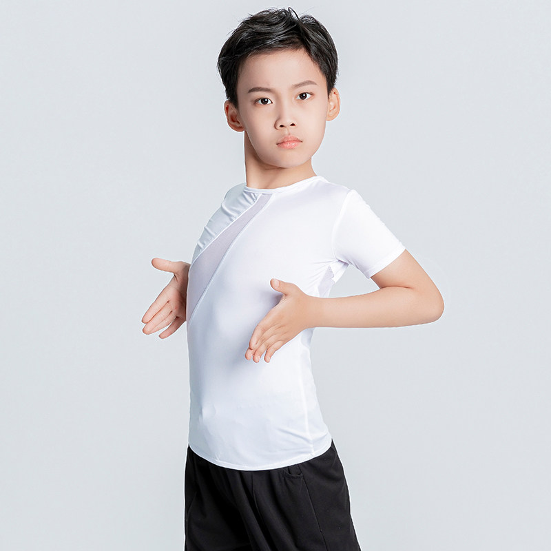 雅色墨画夏季新款男童拉丁舞服少儿练功服短袖T恤训练服薄款裤子,淘宝优惠券,粉丝福利购,淘宝优惠卷