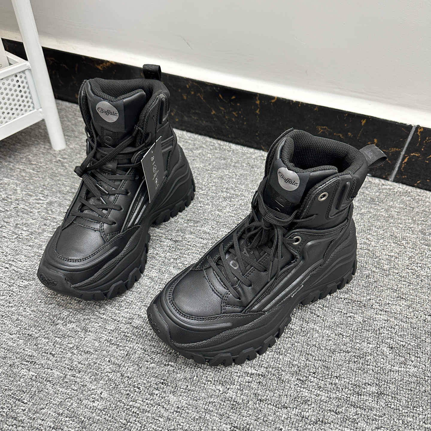 外贸膏货 Y单厚底增高老爹鞋大码圆头系带酷帅百搭舒适防滑休闲鞋,淘宝优惠券,粉丝福利购,淘宝优惠卷