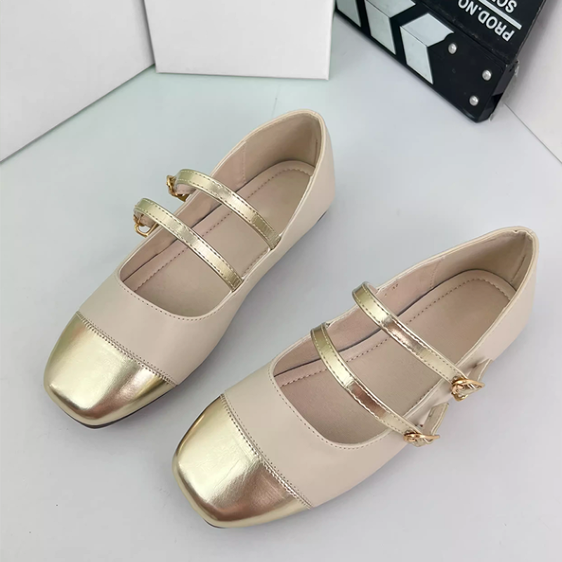 外贸大码女鞋方头浅口气质平底单鞋2025新款小香风通勤女玛丽珍鞋,淘宝优惠券,粉丝福利购,淘宝优惠卷