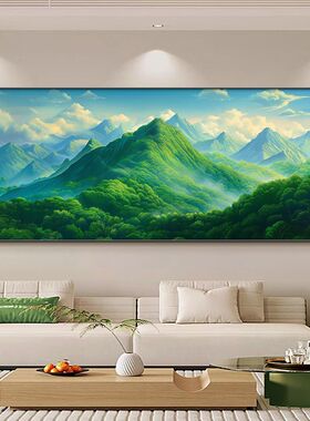 【特价】背有靠山客厅装饰画青山图有山无水沙发背景墙挂画现代大