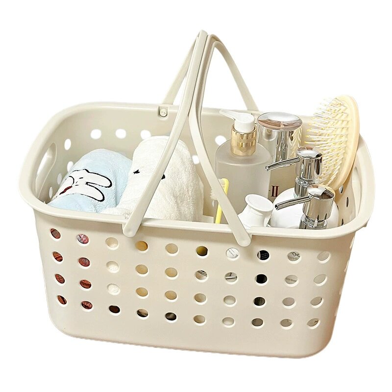 Bath basket, bath basket, storage basket, dry and wet separation, large capacity student dormitory bathroom supplies wash basket