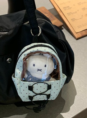 韩系波点迷你包包娃包女可爱小书包造型钥匙扣包挂玩偶挂件保护套