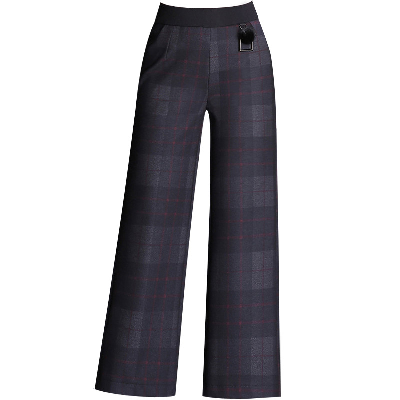 中年女装冬季妈妈毛呢格子阔腿裤 娇兰芭莉中老年女装