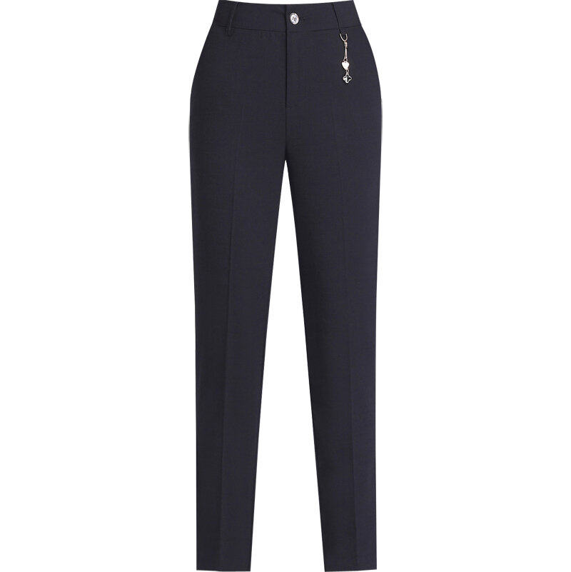 妈妈夏季高腰直筒中年女装棉九分裤 娇兰芭莉中老年女装