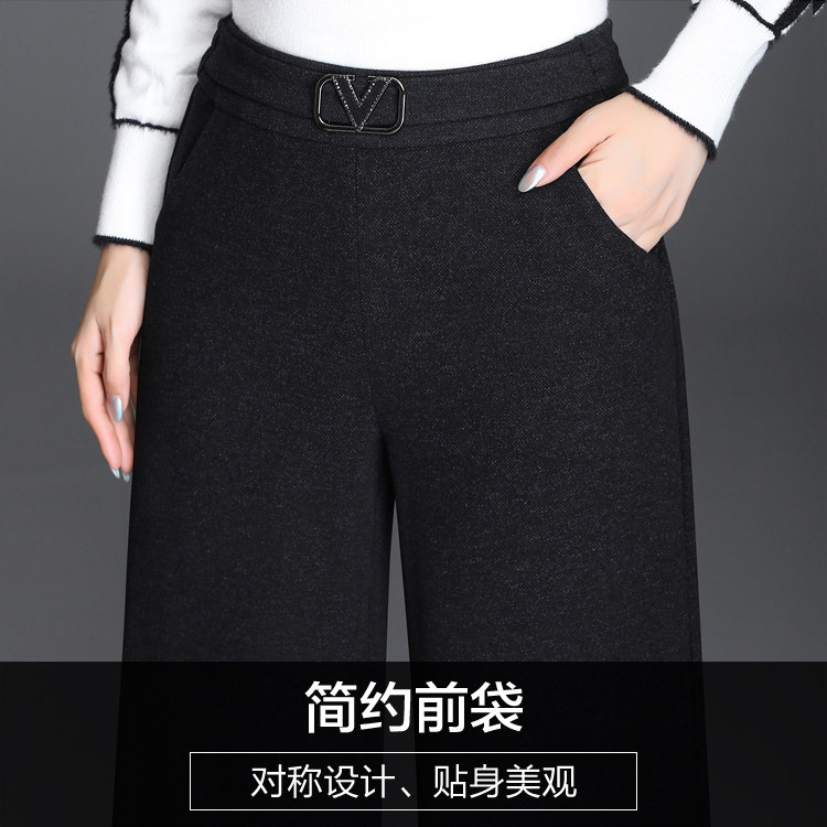 妈妈装毛呢中年秋冬装2020阔腿裤 娇兰芭莉中老年女装