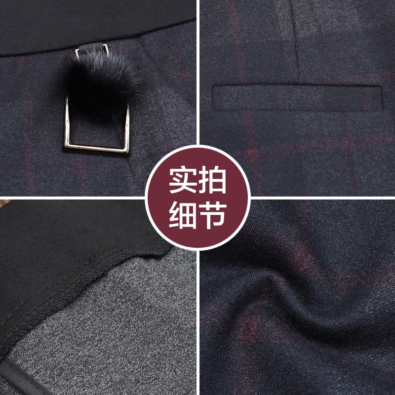 中年女装冬季妈妈毛呢格子阔腿裤 娇兰芭莉中老年女装