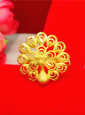 心形孔雀开屏久不掉色仿黄金