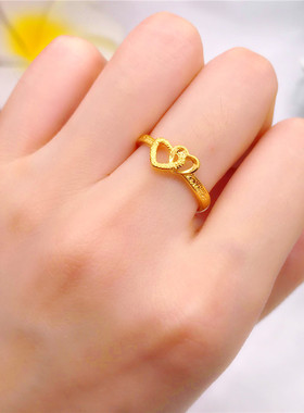 爱心金项链久不掉色女士饰品
