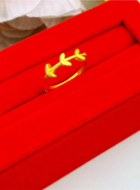 女铜镀金甜美可调节大小戒指