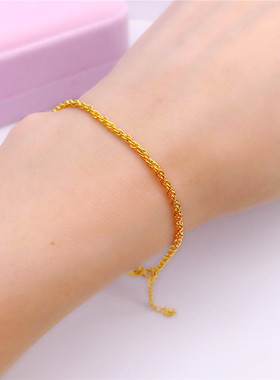 包邮韩版殴币黄铜镀金不掉色手链