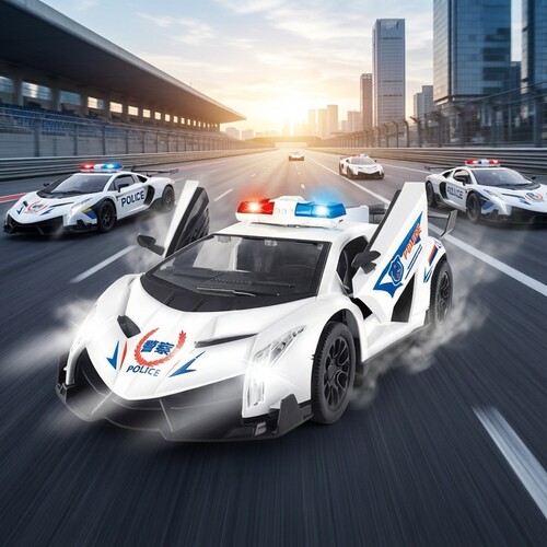 充电遥控警车儿童玩具110公安汽车灯光音乐2男孩生日礼物3-4-5岁6 - 图2