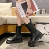 Martens, летние тонкие белые челси на платформе, модель весна/осень 2021 года, средней длины
