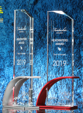 水晶创意金属奖杯大气金银铜荣誉奖牌年会平安刻字定做红色科年会