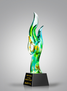 Premium Trophy凤舞九天创意琉璃奖杯定做企业团队年会纪念优秀员