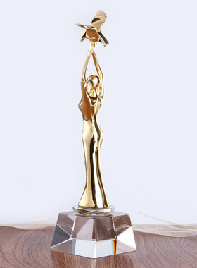 金属奖杯定制创意纪念品 优秀女神护士妈妈水晶定做刻字晚会年会