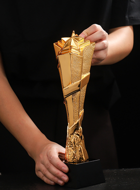 五角星金属奖杯定制定做创意树脂高档水晶奖杯制作年会颁奖纪年会
