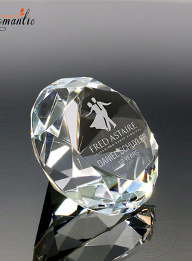 创意K9水晶钻石奖杯奖牌定制公司周年纪念品水晶奖座刻字年会
