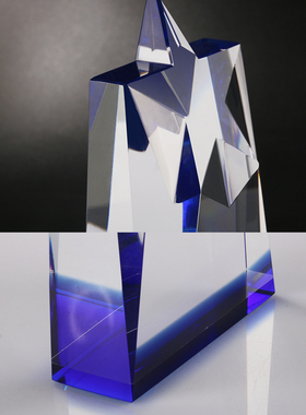 新款五角星奖杯制作纪念品奖牌授权牌授权书创意水晶奖杯定制年会