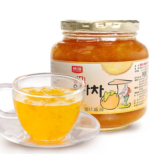 韩国进口韩福10.2原味蜂蜜柚子茶酱果肉饮品1000g冲饮冲泡水果茶 - 图3