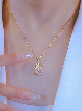 新款水粉钱袋仿钻项链防水防汗