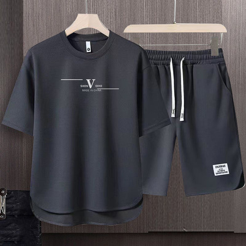 【官方正品】2025新款短袖短裤套装大码夏季男士宽松男帅气一整套 - 图2