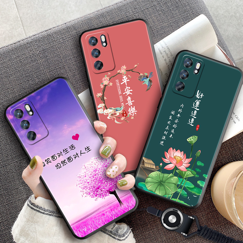 适用于opporeno6手机壳opopreno6pro5g女peqm00文字oppo男reno65g卡通0ppo硅胶软壳reon全包opp0防摔poopreno-图2