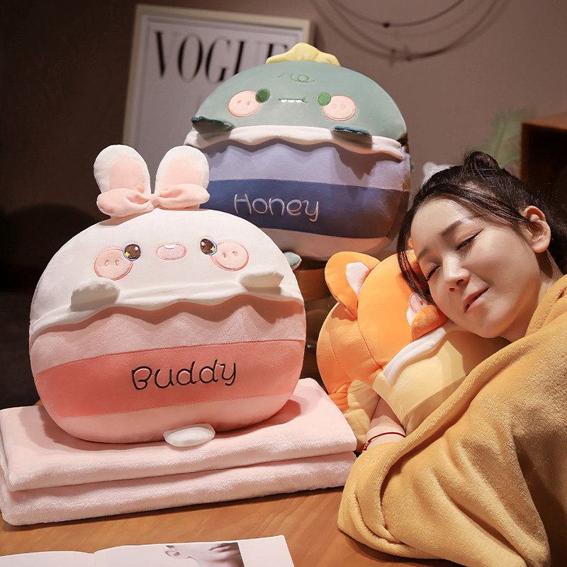 卡通抱枕被子两用毯子三合一毛毯办公室午睡枕头暖手汽车靠枕可爱,淘宝优惠券,粉丝福利购,淘宝优惠卷