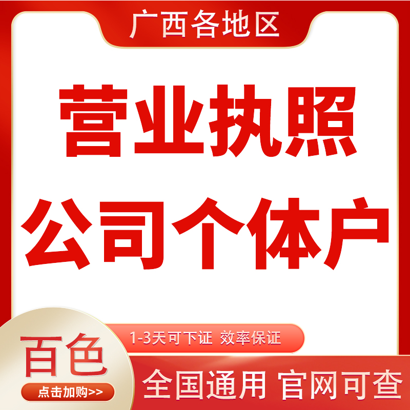 百色公司个体户注销代办理注册营业执照右江田东平果田阳田林靖西