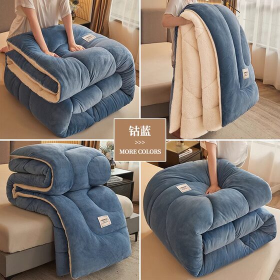 Lamb velvet double-sided velvet quilt winter thickened warm quilt student dormitory single space quilt