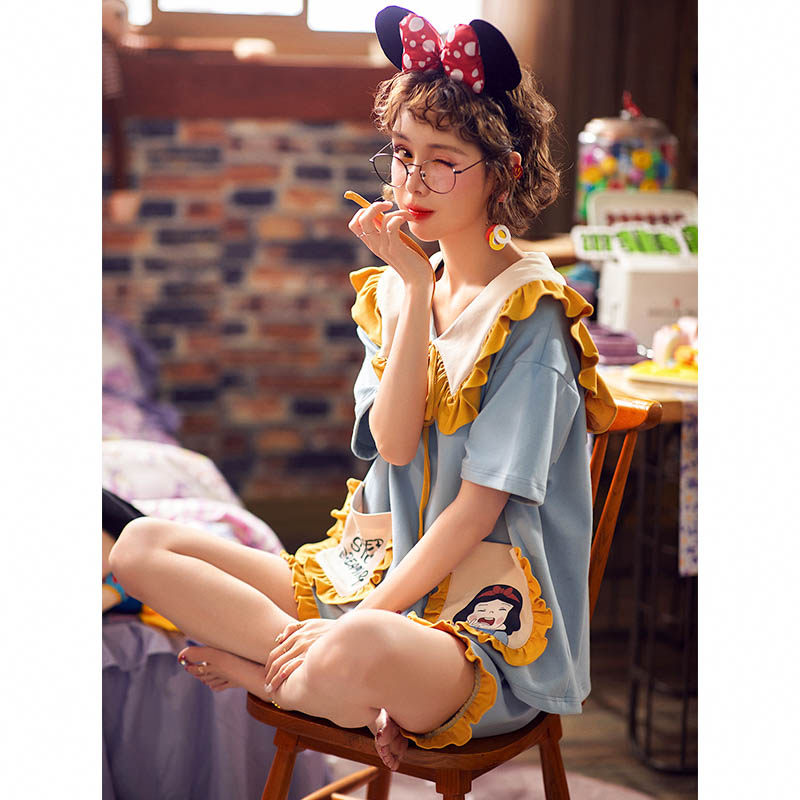 女士纯棉短袖甜美可爱ins风睡衣 乐芙蒂睡衣/家居服套装